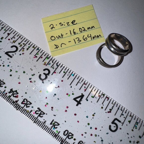 Sterling Silver Thick Double Band Ring, Size 2 - Picture 2 of 13